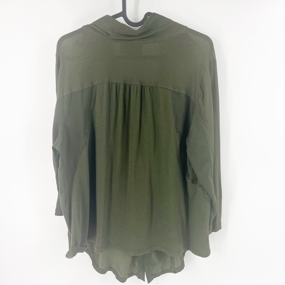 ✅ Anthropologie Sunday Saturday OLIVE GREEN LONG SLEEVE SHIRT SIZE MEDIUM - Picture 5 of 6